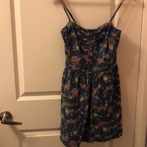 Aqua XS denim floral sun dress in great condition!